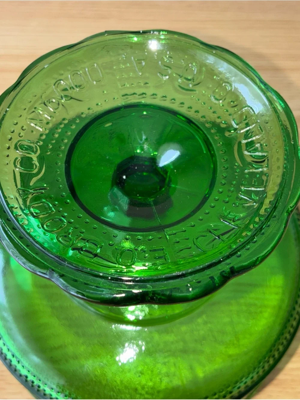 Green Glass Pedestal Compote Bowl - Decorative Serveware